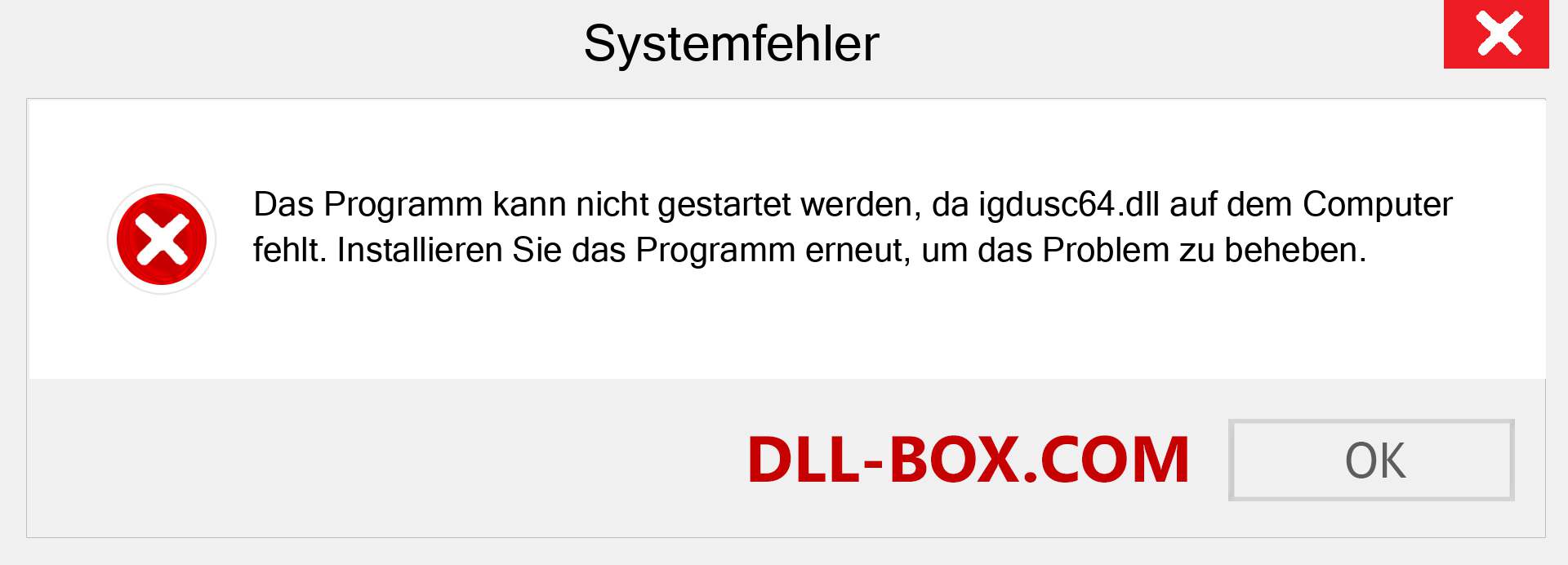 igdusc64.dll-Datei fehlt?. Download für Windows 7, 8, 10 - Fix igdusc64 dll Missing Error unter Windows, Fotos, Bildern