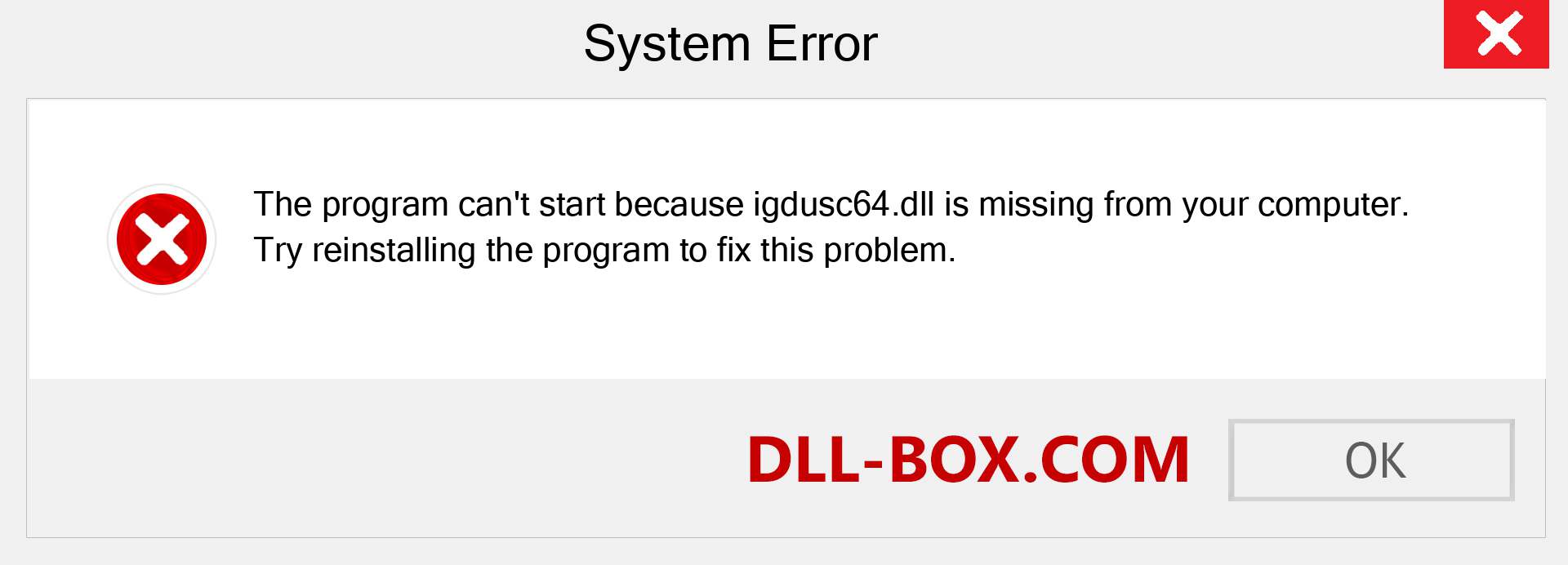  igdusc64.dll file is missing?. Download for Windows 7, 8, 10 - Fix  igdusc64 dll Missing Error on Windows, photos, images